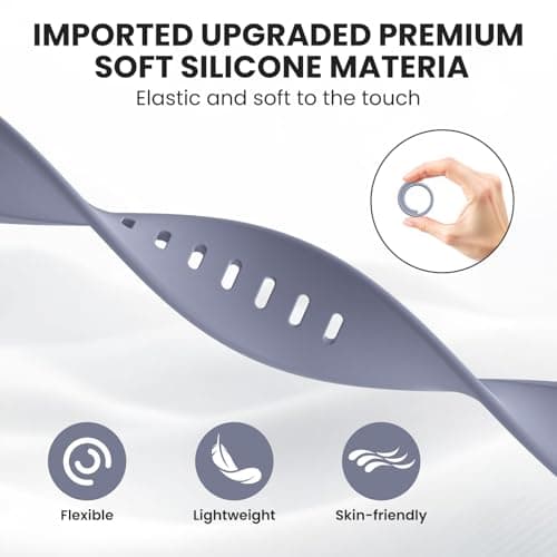 Sport Band Compatible with Apple Watch Bands 40mm 38mm 41mm 42mm 44mm 45mm 49mm for Women Men,Soft Silicone Waterproof Replacement Strap for Apple Watch Series 11 10 9 8 7 6 5 4 Ultra 3 2 1 SE - Thumbnail 3