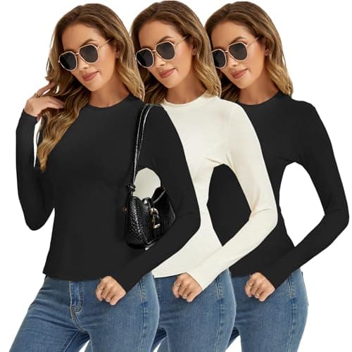 MeetHoo Women Thermal Underwear Shirts, Long Sleeve Thermal Tops Winter Warm Fleece Lined Base Layer for Skiing Running - Image 1