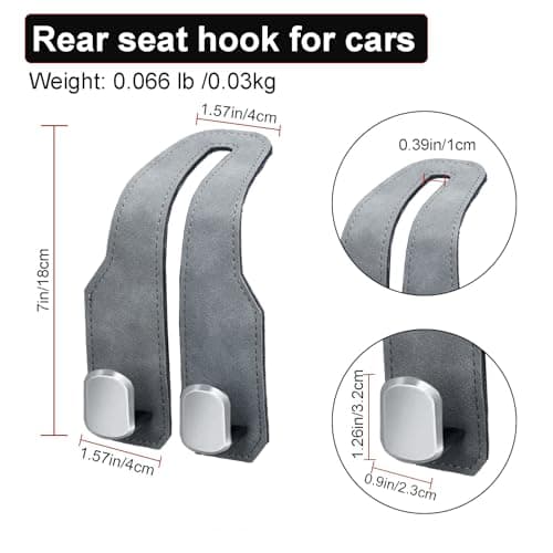 Flimjibg Car Seat Headrest Storage Hooks - 2 Pack Dual Hangers Design Organization Accessories, Car Interior Gadgets to Add Extra Holder and Hook for Purses,Bags,Coat and Handbag - Thumbnail 2