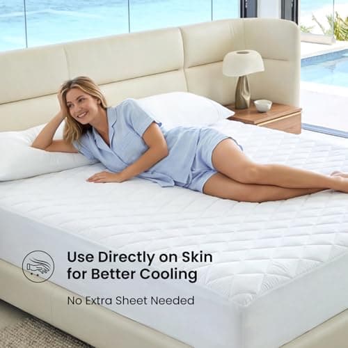 Cozy Bliss Leakproof Cooling Mattress Protector Twin XL, Q-Max 0.45 Soft Noiseless Breathable Mattress Topper Cover, with Deep Pocket Fits 8–18 Inches for Summer Bed Hot Sleepers, White - Thumbnail 6