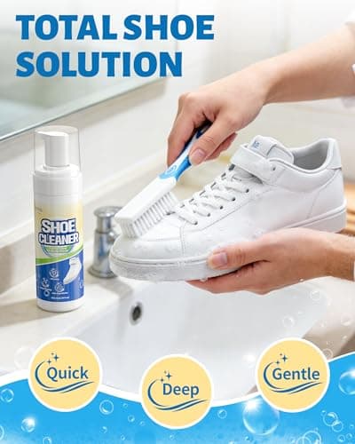 Jevvu Shoe Cleaner, Sneaker Cleaner Kit with Brush and Towel, Deep Clean Shoe Cleaning Kit for White Shoes, Leather and Rubber - Thumbnail 5
