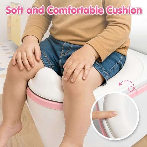 3-in-1 Toddler Potty Training Toilet - Realistic Toddler Toilet with Flushing Sound & Paper Holder | Removal Potty Training Seat | Kids Potty as Stool for Boys and Girls - Thumbnail 5