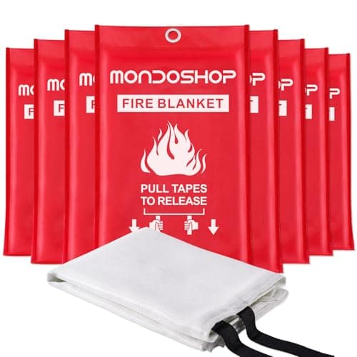 Mondoshop Emergency Fire Blanket for Camping Grill Fire Retardant Blanket for Home Kitchen - Fireproof Blanket for Picnic, Grill, Car, Office, Warehouse, School, Fireplace - Image 1