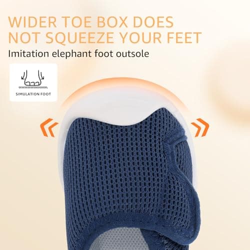 STQ KIDS Baby Walking Shoes Girls Boys Sneakers Slip On Infant Shoes Wide Toe Box Lightweight Mesh Breathable Toddler Shoe Soft Sole Flat Barefoot Blue 9-12 Months Infant - Thumbnail 6