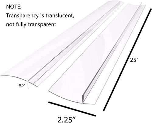 Silicone Kitchen Stove Gap Covers, Kitchen Counter Gap Anti-Slip Non-Tacky Filler Seals Spills Between Counter, Stovetop, Oven, Washer, heat-resistant，Set of 2 (21Inches, Translucent) by liboyixi - Thumbnail 2