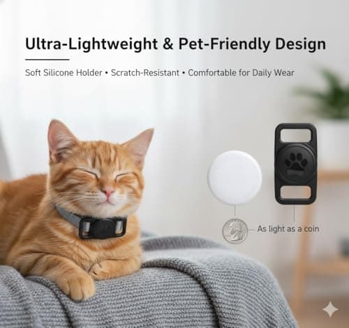 Smart Pet Location Tag with Holder – No Monthly Fee, Compatible with Apple Find My (iOS Only), Lightweight Anti-Lost Locator for Pets, Bags, and Personal Items - Thumbnail 4