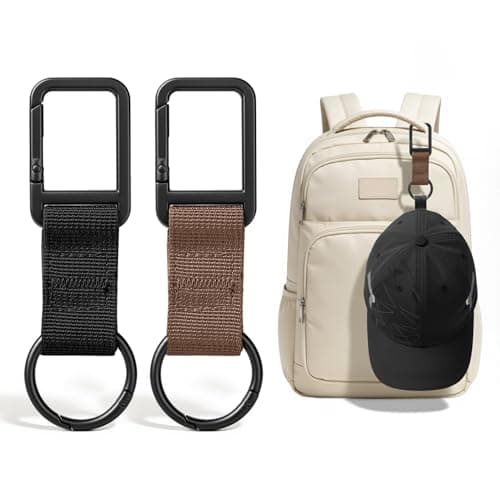 Niveaya Hat Clip for Travel - 2PCS, Stylish Hat Clip for Baseball Cap & Snapback Trucker Ponytail Hat, Sturdy Carabiner with Double Lock for Backpack Luggage Bag, Outdoor Vacation Cruise Essentials