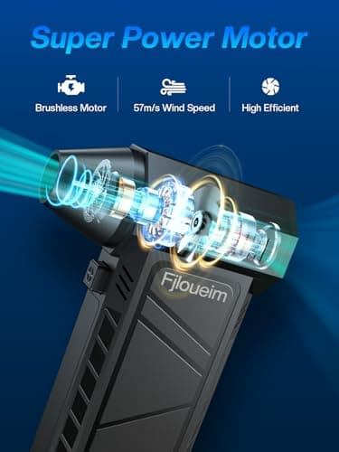 Compressed Air Duster:130000RPM Electric Air Duster with LED Display,Rechargeable Cordless Air Duster,4 Gear Adjustable Air Blower for PC, Keyboard, Car, Home, Outdoors.Replaces Compressed Air Cans - Thumbnail 2