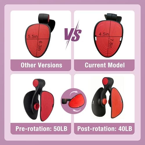 50LB Fixed-Resistance Inner Thigh Exerciser, Balanced Center-of-Gravity Hip & Leg Trainer for Women & Men, Easy-to-Use Lower Body & Pelvic Floor Workout Equipment for Home Gym (Black - Large) - Thumbnail 5