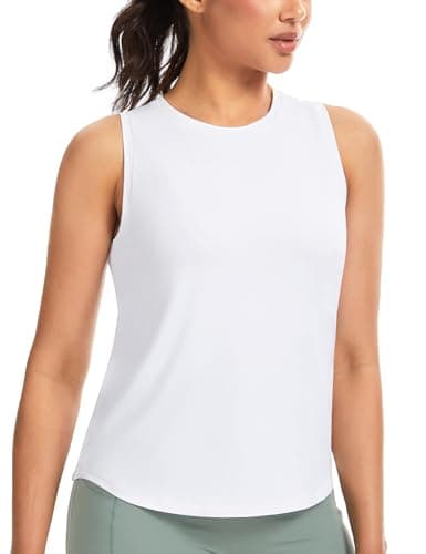 THE GYM PEOPLE Women's Racerback Workout Tank Tops Soft Breathable Yoga Running Sleeveless Athletic Shirts White - Image 1