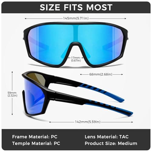 SUNGAIT Cycling Sunglasses Polarized Sports Shades for Men Women Lightweight Running Goggles - Thumbnail 5