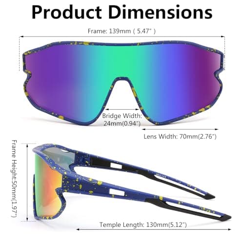 FEISEDY Unisex Youth Sunglasses, Teens Baseball Tennis Sunglasses, UV400 Sports Boys Girls Cycling Shades B4064 - Thumbnail 5
