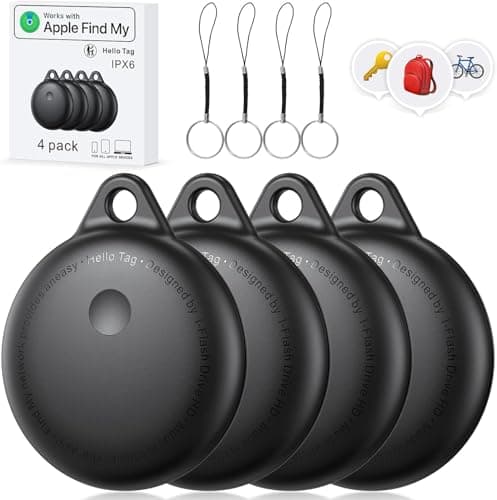 Smart Tags-4 Pack, Smart Bluetooth Tracker Work with Apple Find My, Key Finders and Find My Tracker, Game Changer Waterproof Smart Tag with Key Ring Tracker Tag for Keys/Luggage/Wallet etc - Image 1