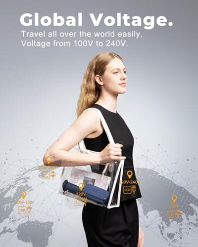 G5 Pro Smart Handheld Steamer for Clothes – Global Voltage Adaptation（100-240V）1200W Palm-Sized & Lightweight (1lb), Dual Steam Modes, Easy Wrinkle Remover, Auto Shut-Off for Travel & Home(BLUE) - Thumbnail 4