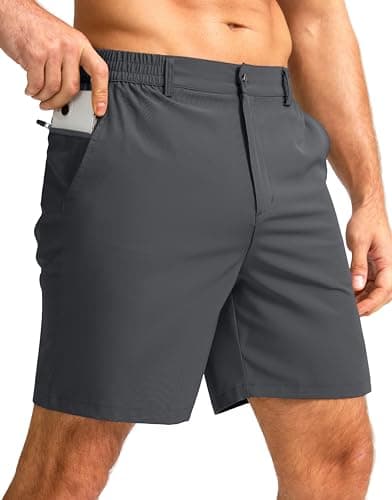 G Gradual Men's Casual Shorts 7" Lightweight Golf Shorts for Men Stretch with 3 Pockets Quick Dry Breathable Work Shorts Dark Grey - Image 1