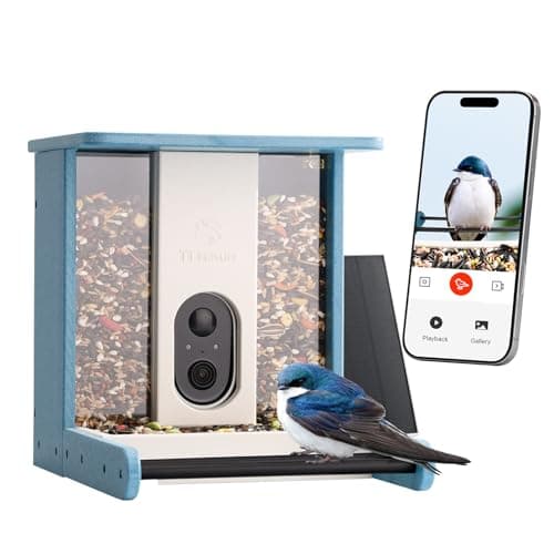 TT Nature Recycled Plastic Smart Bird Feeder with Camera, Solar Powered, AI Identifies 10,000+ Birds Species, Auto Capture 2K Videos & Instant Alerts, Ideal Gift for Family and Lover - Image 1
