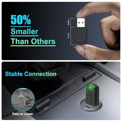 AACPLAY Mini 2 in 1 Wireless Carplay Adapter & Wireless Android Auto Adapter for Apple iPhone Samsung or Other AndroidPhone, USB Bluetooth Car Accessories for OEM Wired Carplay/Android Auto Cars - Thumbnail 2