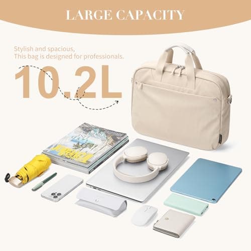 GOLF QUALITY Laptop Tote Bag for Women Casual Tote Bag for Business Teacher Carry On Crossbody Bag,16 In,Apricot - Thumbnail 5