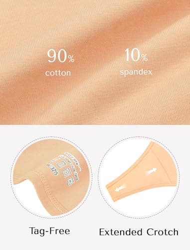 ANSUKOO Cotton Thong Underwear for Women 6 Pack,Ladies Comfortable Panties,Woman Breathable Soft Panty Tangas,Mid Rise Undies - Thumbnail 5