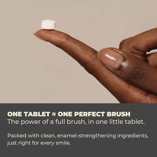 Tidalove Cool Mint Fluoride-Free Toothpaste Tablets with Nano Hydroxyapatite | Natural Whitening, Enamel Strengthening, Plastic-Free & Travel-Friendly (1 Month Refill) 62 Tablets - Thumbnail 2