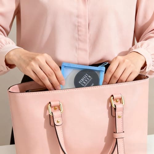 AOzT 4pcs Mini Mesh Makeup Bags - Small Zipper Mesh Makeup Bags Portable Cosmetic Pouch for Woman Purse Lipstick Keys Essentials Items Earphone Bank Cards Gray Pink Blue Yellow - Thumbnail 6