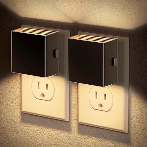 JandCase Night Light, Automatic Night Lights Plug into Wall, 2 Pack Modern Night Lights with Auto Light Sensor, 3000K Brightness Adjustable Nightlight for Kids Bathroom Hallway Kitchen Bedroom Decor - Image 1