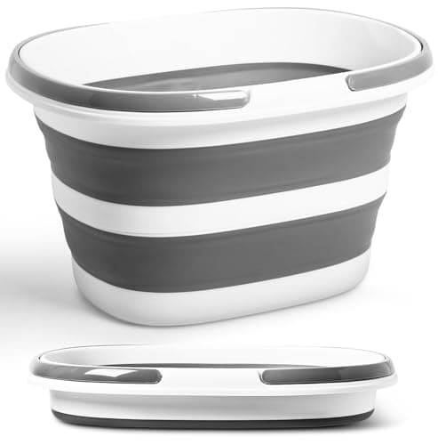 Lesipee Collapsible Bucket 16L with Handles, Foldable Silicone Mop Bucket Space Saving Tub for Laundry, Camping, Beach & Pool Party Ice Bucket, Portable Wash Basin for Home, Car & Outdoor, 4.2 Gallon - Image 1