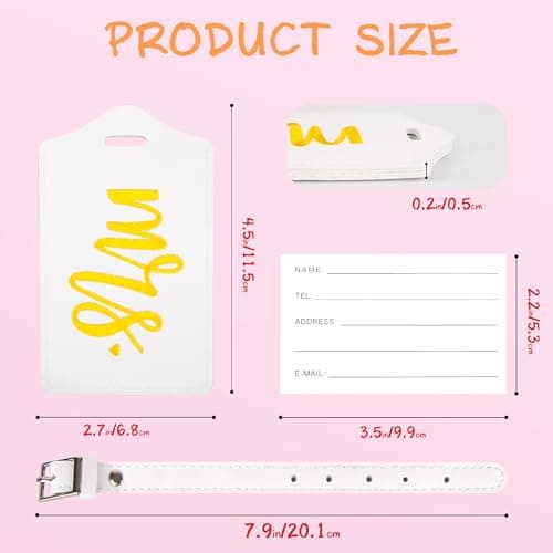 Mr and Mrs Tags, Wedding Gifts for Couples 2026, Personalized Engagement Gifts for Couples, Bridal Shower Gift for Newlyweds, Bride and Groom Travel Essentials - Thumbnail 3