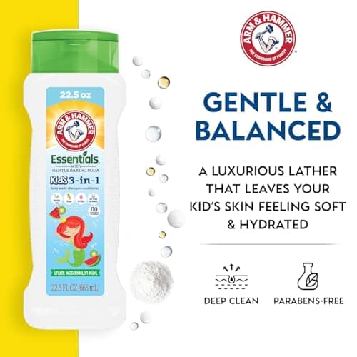 Arm & Hammer 6 Pack Essentials Kids Body Wash - 3-in-1 Sea Monster Mango 22.5oz - Non Toxic Kids Shampoo and Body Wash And Conditioner - Thumbnail 3