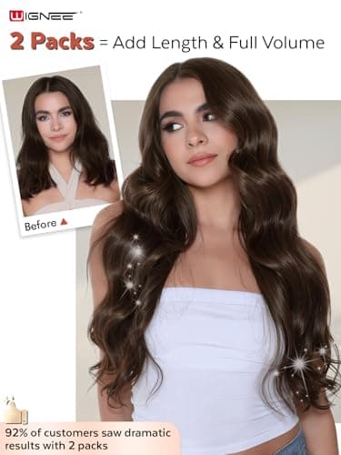 WIGNEE OVO Brown Hair Extensions – 20 Inch, 100% Remy Human Hair, Dual Hand-Tied Double Invisible Weft, Micro Beaded Sew-In, Glueless, Seamless Soft Silky Hair Extensions - Thumbnail 5