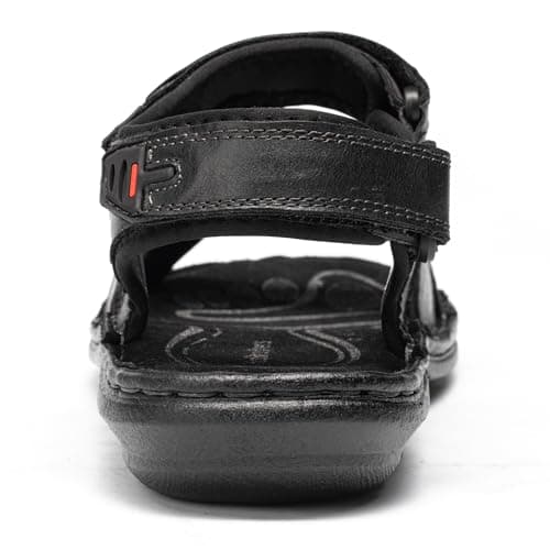 ArcBrothers Men's Premium Leather Sandals - Classic Roman Style Open Toe Sandals - Cushioned Heel, Non-Slip & Sturdy Support - Thumbnail 5
