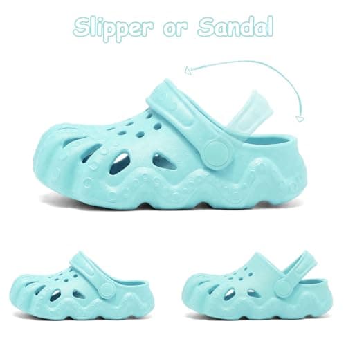 AOVOG Toddler Girls Boys Clogs Cute Garden Shoes Slip On Shower Slide Sandals Beach Kids Water Shoes WaterBlue - Thumbnail 3