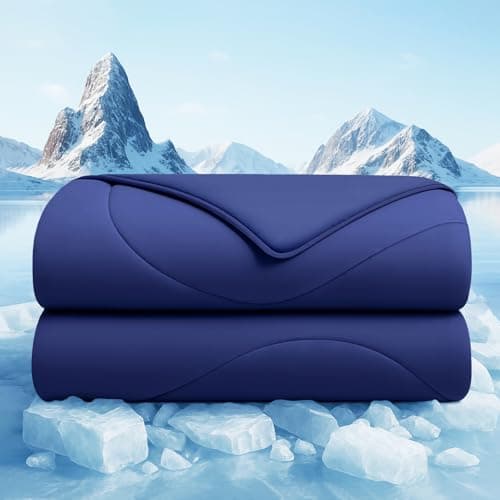 BestGlory Cooling Comforter Queen Size, Cooling Blankets for Hot Sleepers and Night Sweats, Double Side Cool Soft Light Micro Gravity and Breathable Absorb Heat Bed Blanket 90"×90" Inches, Navy - Image 1