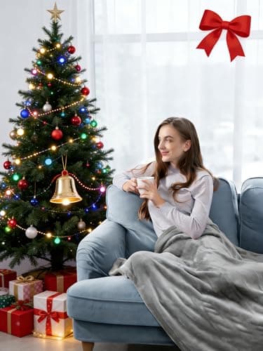 Electric Heated Blanket, Heated Throw Blanket 60" x 50" Soft Flannel Fast Heating Blanket with 10 Heating Levels 1-12 Hours Timer Auto-Off Protection Gifts for Women Men - Thumbnail 3