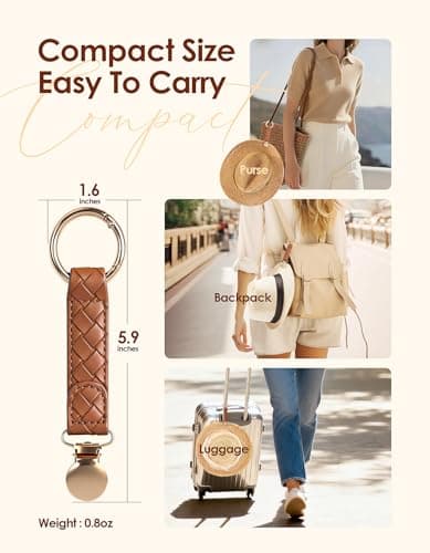 Niveaya Hat Clip for Travel 2Pcs, Sleek Woven Design with Durable Metal Clip, Secure Hat Holder for Straw Sun Hats & Baseball Cap on Bag Purse Backpack Luggage, Chic Beach Cruise Travel Essentials - Thumbnail 4