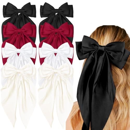 Hair Bows for Women Hair Ribbon Bow Hair Clips with Long Tails Vintage Hair Accessories for Women - Image 1