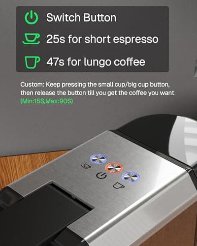 HBN 3-in-1 for Nespresso Capsule & K-Cup Pods & Ground Coffee Multi Coffee Maker Single Serve, 19Bar Programmable One-Touch Brewing Espresso Machine, 20oz Removable Water Tank, 1450W Fast Heat - Thumbnail 3