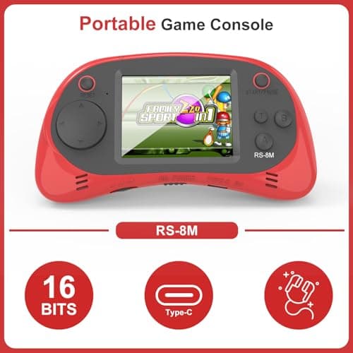 Handheld Games for Kids -16 Bit Retro Video Game with 220 HD Electronic Games - 2.5'' IPS Portable Travel Game Gifts for Boys Girls Ages 4-12 - Thumbnail 2