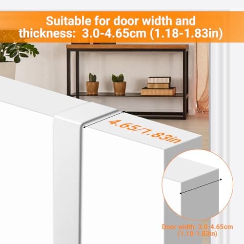 Dycoony Over The Door Hooks for Kids Backpacks - 21.5" Extra Long Door Hanger Low Reach, 14 Wooden Ball Coat Rack for Nursery Bedroom Bathroom, White & Green Purse Bag Towel Holder Organizer - Thumbnail 2