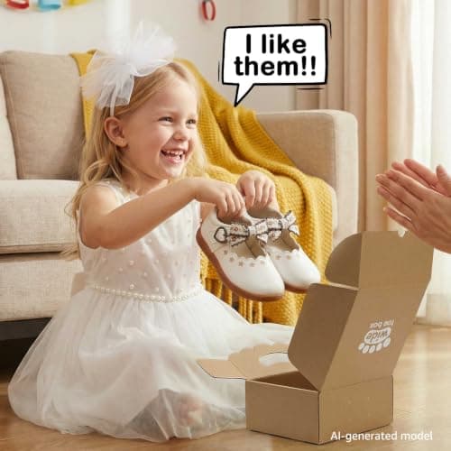 WIDE TOE BOX Toddler Girl Mary Jane Dress Shoes Wide Ballet Flats for Girls Party School Shoes White Toddler 6 - Thumbnail 4
