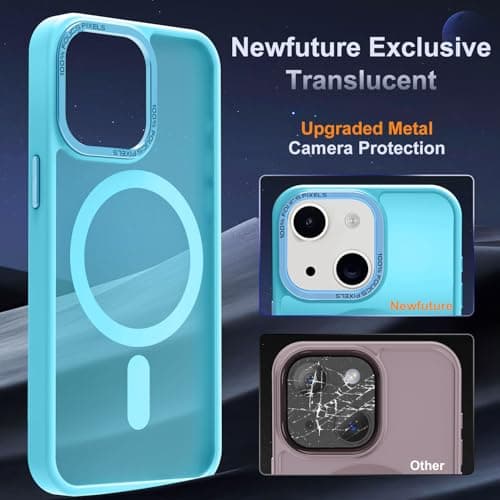 Newfuture Magnetic for iPhone 15 Case [Compatible with Magsafe] [Military Grade Drop Protection] Translucent Matte Anti-Fingerprint Shockproof Phone Case for iPhone 15 6.1 inch, Lake Blue - Thumbnail 4
