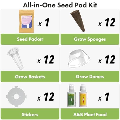 Lyko Fragrant Flower Seed Pod Kit for AeroGarden, iDoo, Ahopegarden, GARDENCUBE, 12 Pods with Sunflower, Petunia, Mexican Marigold, Cockscomb, French Marigold, Dahlia, Hydroponics Growing System Kits - Thumbnail 3