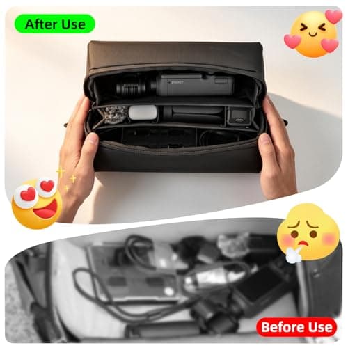Flymile Pocket 4 3 Case for DJI Osmo/Xtra Muse, for Insta360 Luna Ultra Storage Shoulder Bag, Travel Pouch Protective Cover for DJI Osmo Pocket 4/3 Creator Combo Protector Accessories - Thumbnail 6