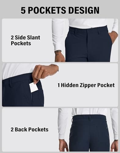 Pioneer Camp Mens Golf Pants Mens Dress Pants Wrinkle Free 5 Pockets Stretch Quick Dry Casual Work Travel Slack Comfy Trousers - Thumbnail 3