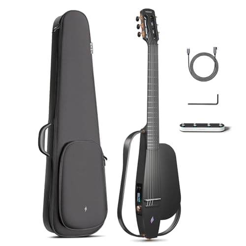Enya Acoustic-Electric Carbon Fiber Classical Nylon String Travel Guitar NEXG 2N with 50W Wireless Speaker, Thickened Gig Bag, Footswitch Pedal, Charging Cable, Adjusting Wrench