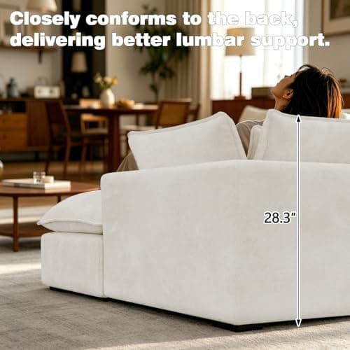 Fachmaih Boneless Loveseat Couch Sectional Cloud Couch Oversized Modular Sectional Sofa Modern Cloud Sofa Couches with Pillow for Living Room Bedroom - Thumbnail 4