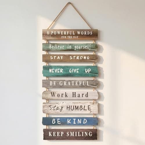 VDOR Inspirational Wall Art 8-Panel Wood Signs 12x24 for Office Home Decor - Image 1
