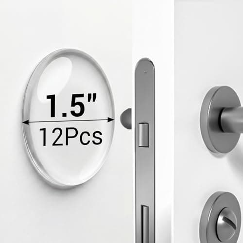 ZJWZLG Door Stoppers for Wall, Door Knob Wall Protector 1.57" (12Pcs), Clear Self Adhesive Wall Protectors from Door Knobs,Door Handle Wall Protector. - Image 1