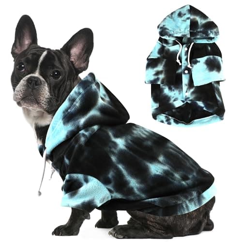Mklhgty Tie Dye Dog Hoodie, Winter Coat for Small Dogs - Ultra-Soft Adjustable Warm Hood, Breathable Comfort Fabric for Daily Use