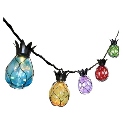 Vigdur Pineapple String Lights - Outdoor Patio Lights Plug in with 10 Pineapple Bulbs Connectable, Indoor String Light for Bedroom Bistro Tiki Decor(10FT - Image 1